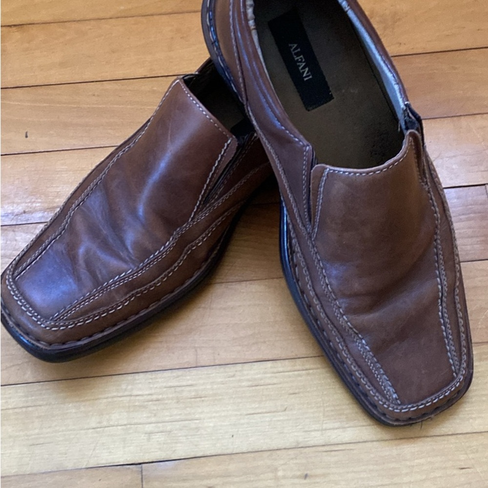 Alfani Men's Brown Leather Loafers